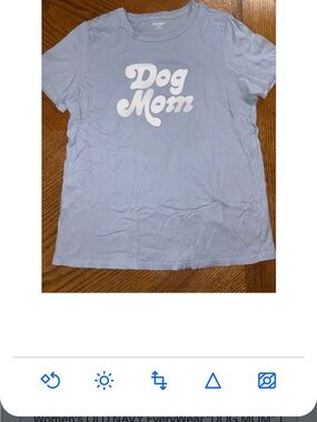Old Navy Light Blue 'Dog Mom' Graphic Tee Medium Tall EC!
